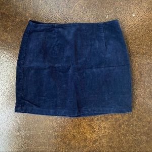 Navy blue velvet skirt